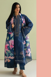 COCO by Zara Shahjahan - Winter 3PC Dhanak Embroidered Suit- BFU0097